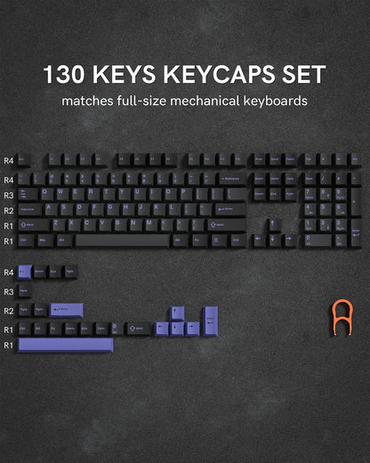 Womier Black Purple Cherry Doubleshot Keycaps