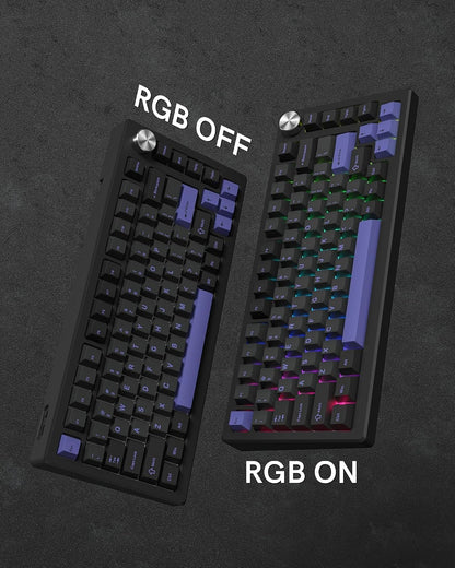 Womier Black Purple Cherry Doubleshot Keycaps