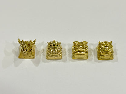 Vintage  Brass Copper Heavy Artisan Keycap 1u