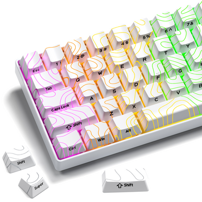 Topographic Pattern Backlit OEM PBT Keycap