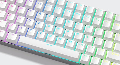 Pure White Backlit Doubleshot PBT Gaming Shinethrough Keycaps XVX Version