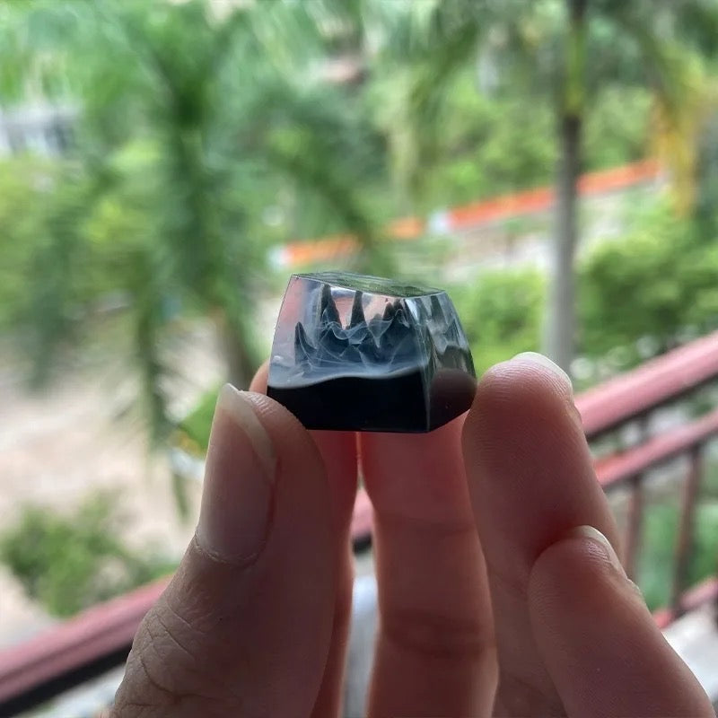 Resin SA Profile Artisan Keycaps Sakura Mount Fuji / Volcanic Cloud