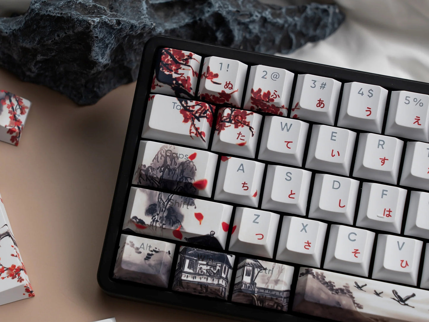 Plum Blossom Cherry Profile Top Shine-Through PBT Keycap Set V2