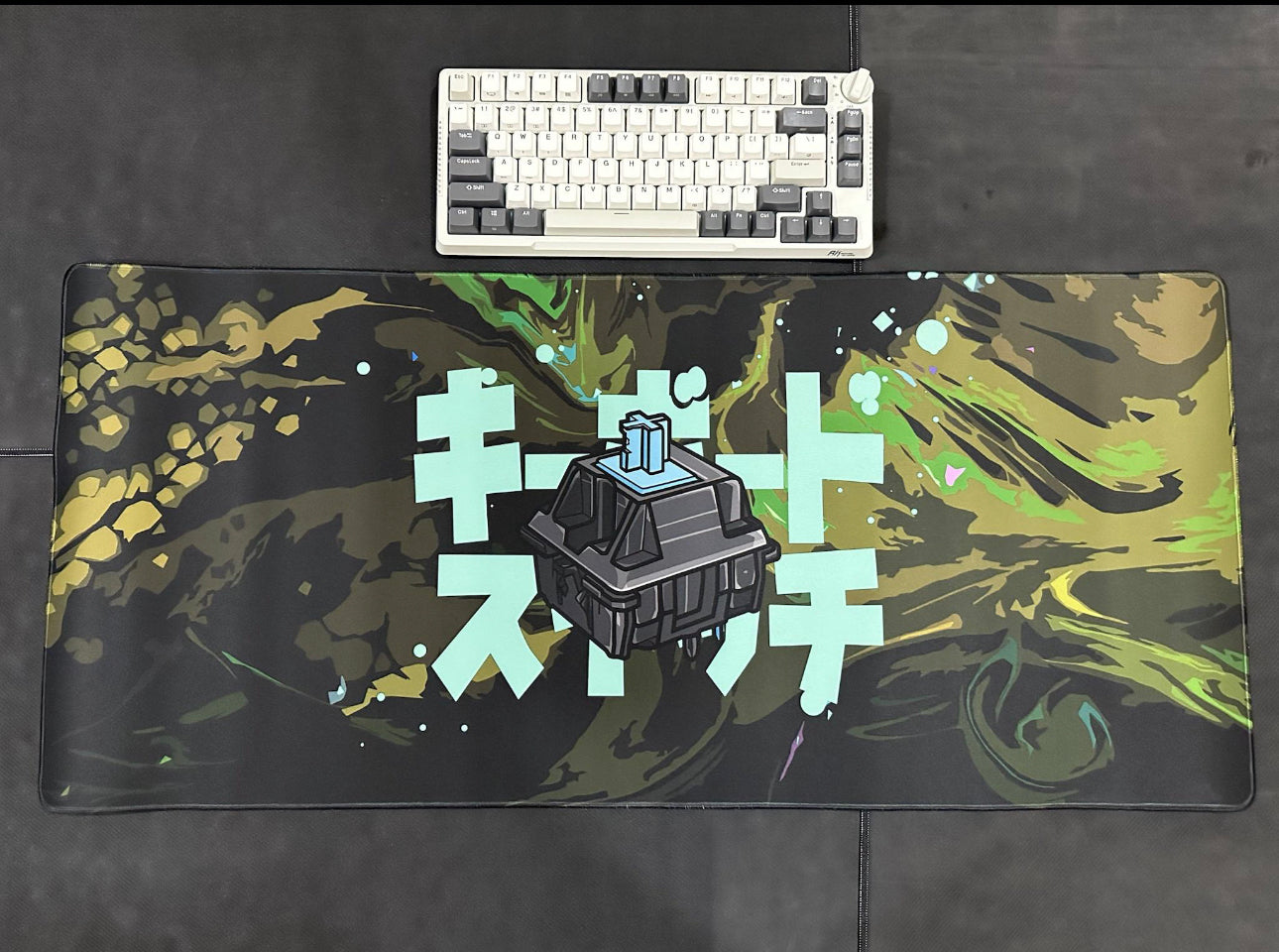 Black Green Switch Speed Edition Deskmat 900x400x40mm