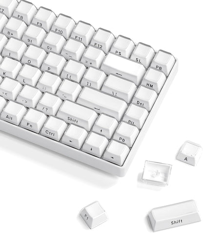 Jello White PREMIUM Side-Printed Translucent OEM Profile Keycap