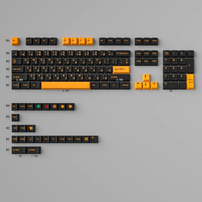 Black Yellow Japanese Cherry PBT Keycaps