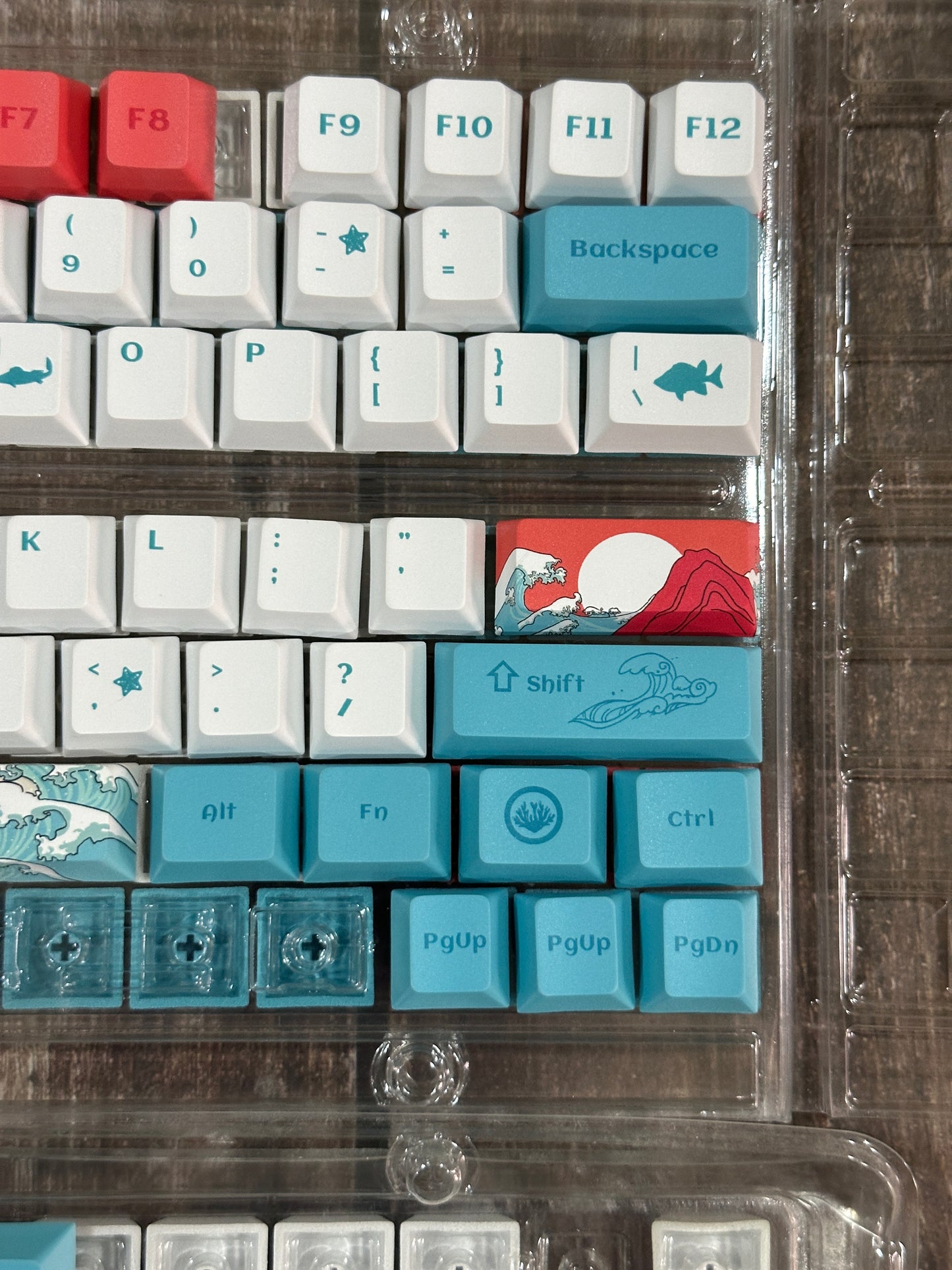 Coral Sea Cherry PBT Keycaps