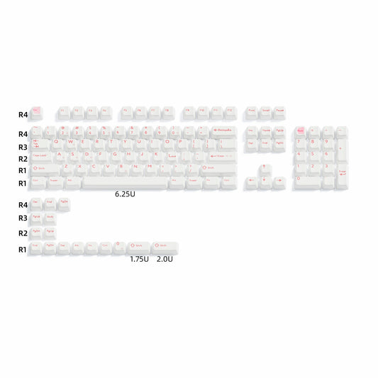Glaze Full Ceramic Crush Pink Cherry Profile 120-Key Keycap Set