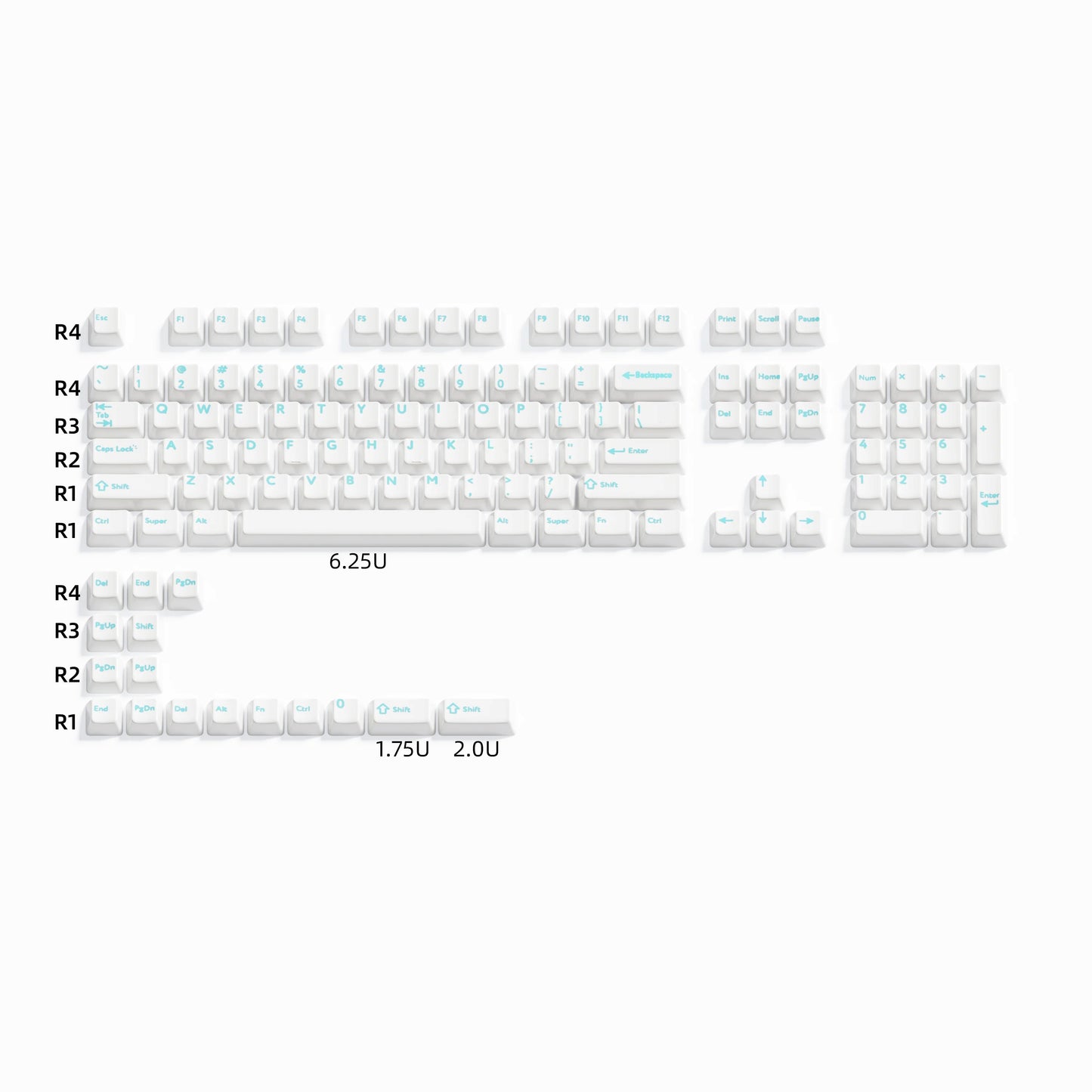 Glaze Full Ceramic Eternity Blue Cherry Profile 120-Key Keycap Set