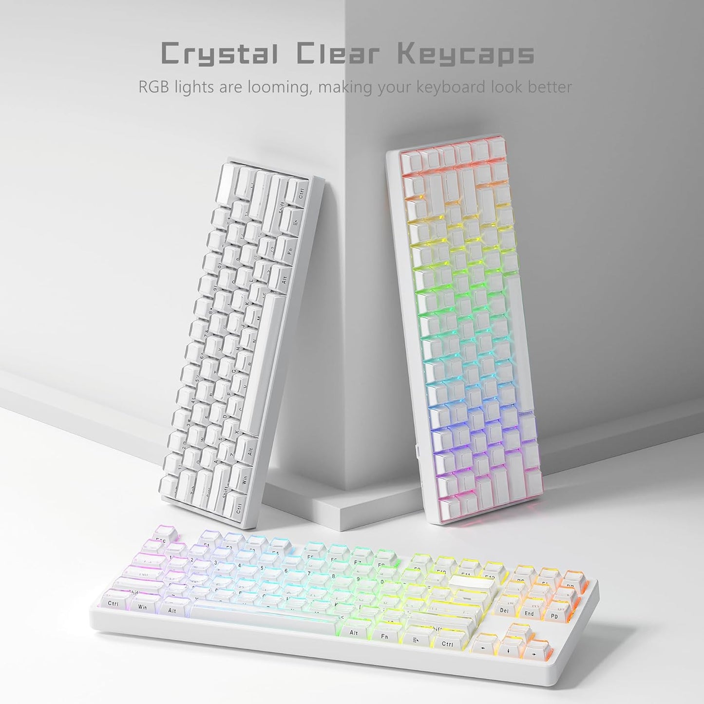 Jello Creamy White Side-Printed Translucent OEM Profile Keycap (113-Key)