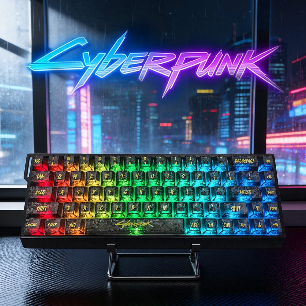 Cyberpunk Carbon / Transparent English Japanese Cherry Keycaps
