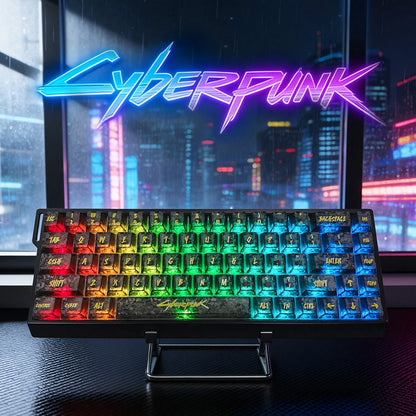Cyberpunk Carbon / Transparent English Japanese Cherry Keycaps