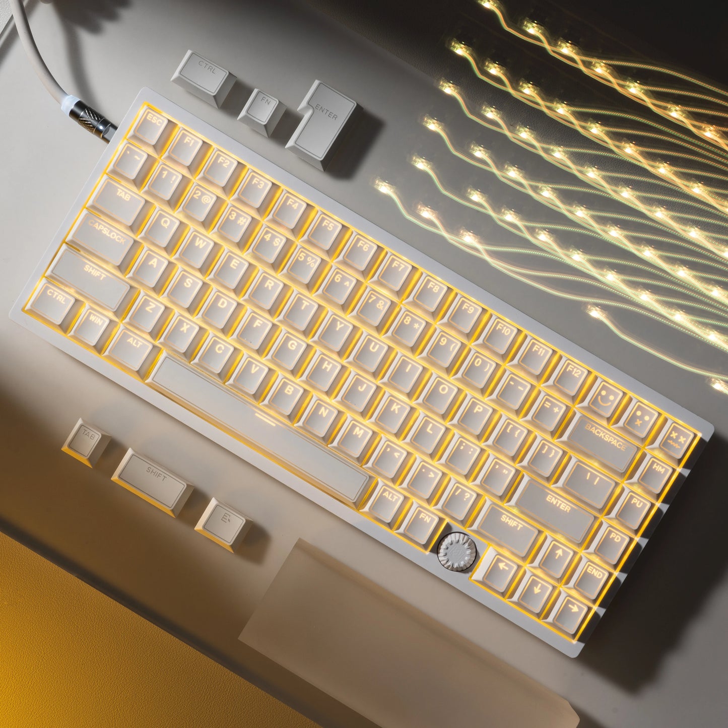 XVX PRISM  White Shine-Through Double-Shot Cherry Profile 142-Key PBT Keycap Set