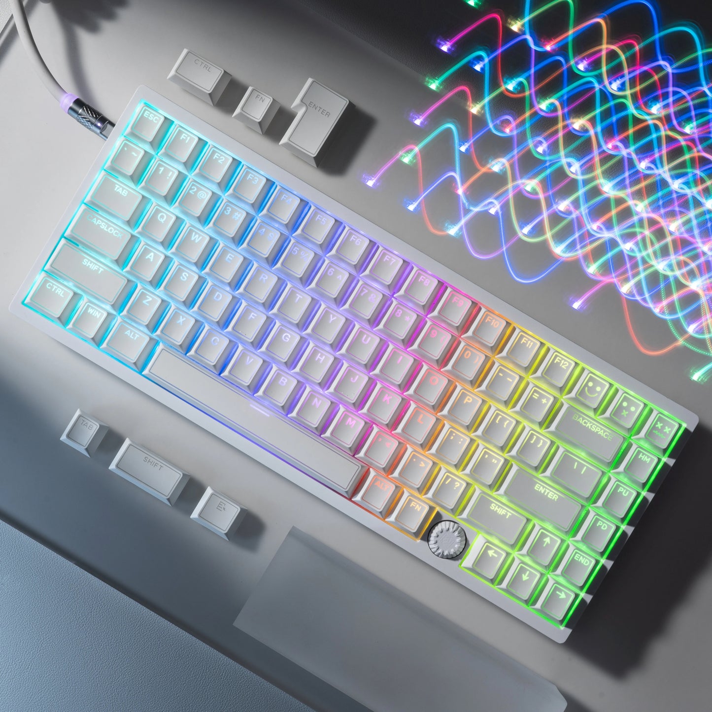 XVX PRISM  White Shine-Through Double-Shot Cherry Profile 142-Key PBT Keycap Set