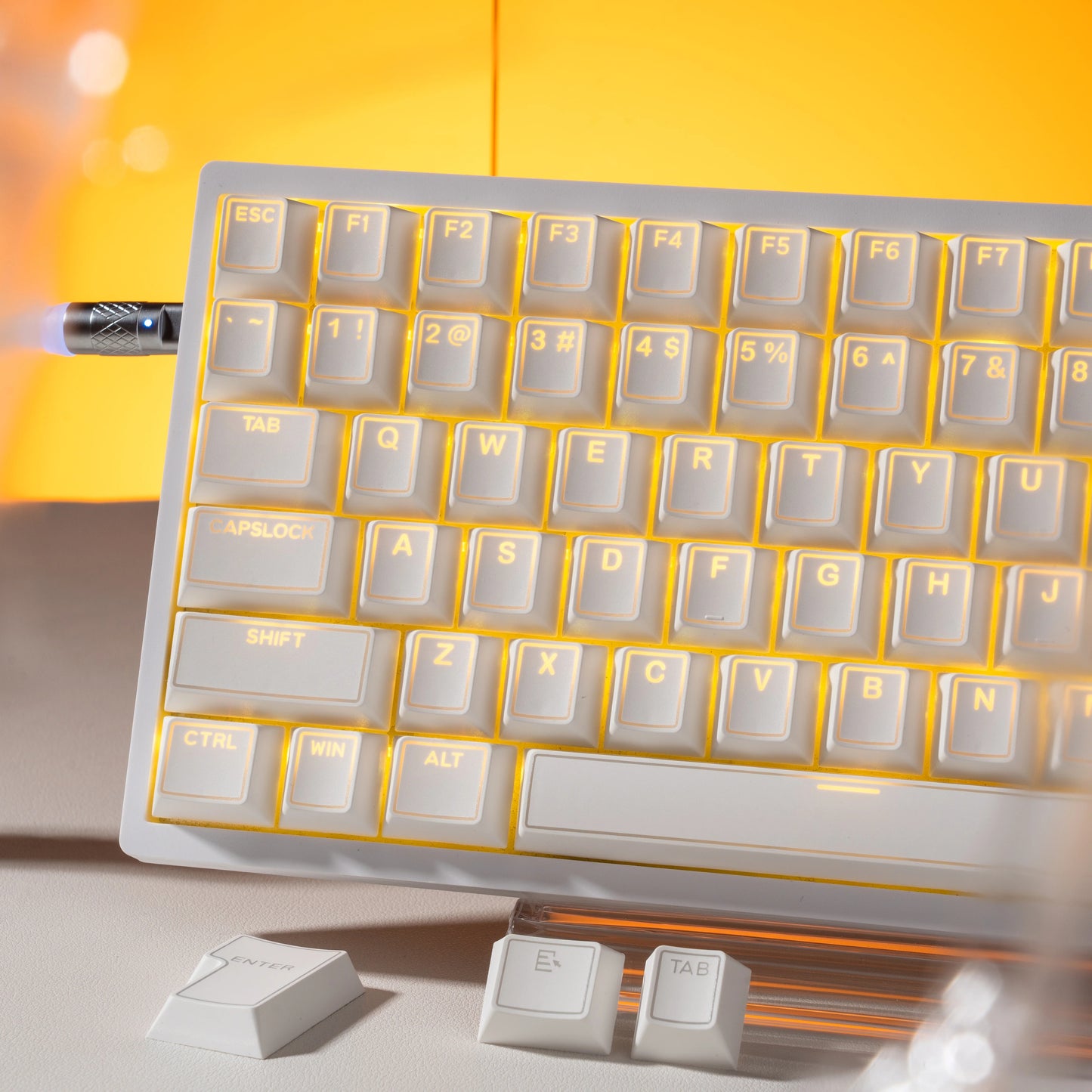 XVX PRISM  White Shine-Through Double-Shot Cherry Profile 142-Key PBT Keycap Set