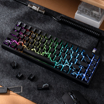 PREMIUM Meteor Pattern IMD Tech Side Backlit Stealth Keycaps