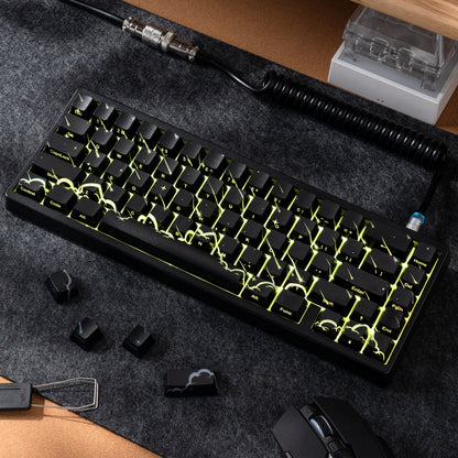 PREMIUM Meteor Pattern IMD Tech Side Backlit Stealth Keycaps