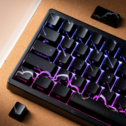 PREMIUM Meteor Pattern IMD Tech Side Backlit Stealth Keycaps