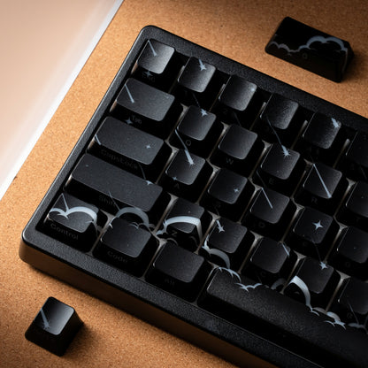 PREMIUM Meteor Pattern IMD Tech Side Backlit Stealth Keycaps