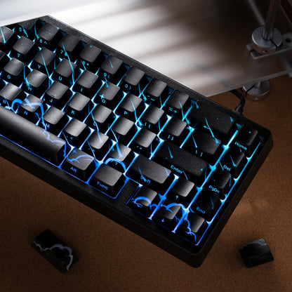 PREMIUM Meteor Pattern IMD Tech Side Backlit Stealth Keycaps