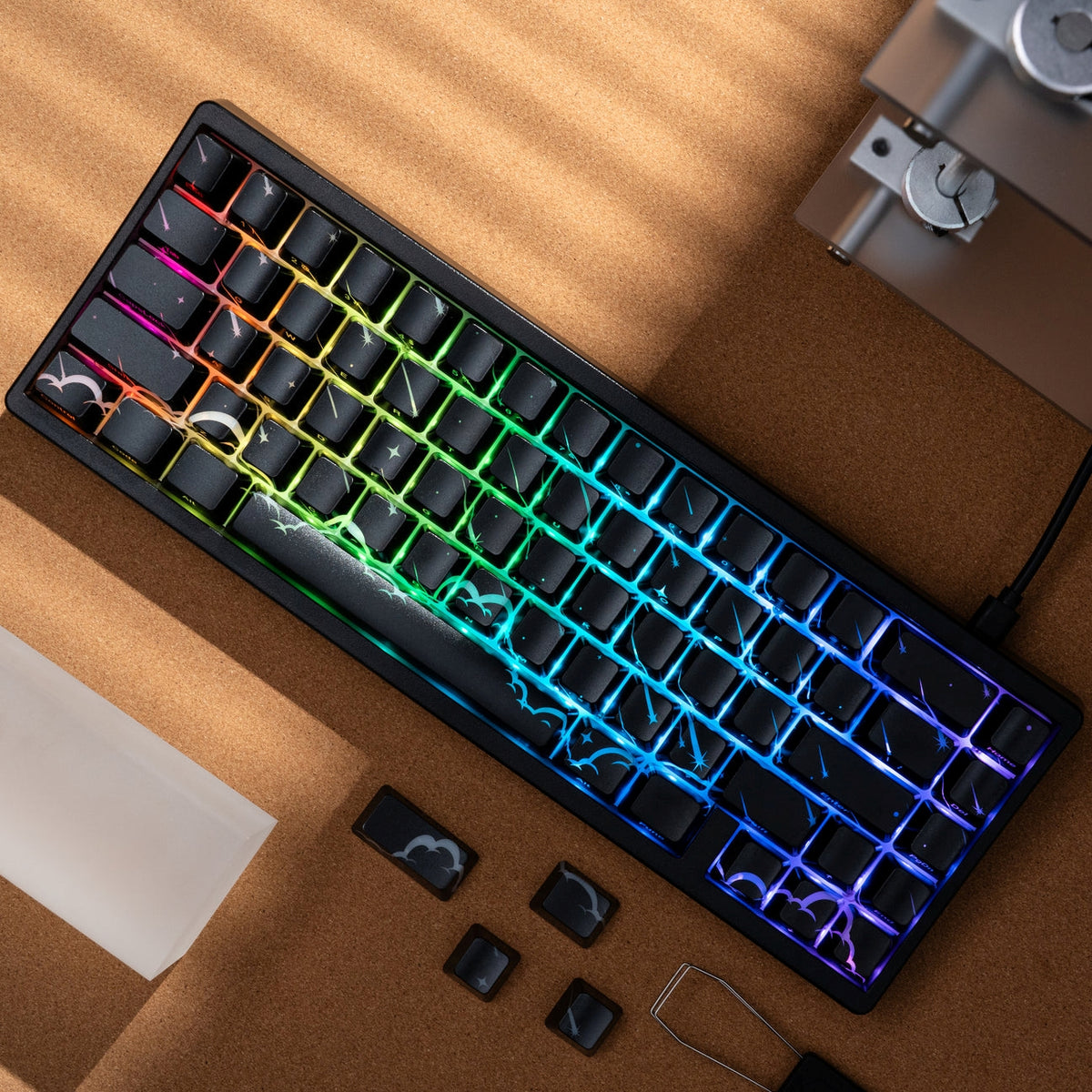 PREMIUM Meteor Pattern IMD Tech Side Backlit Stealth Keycaps ...