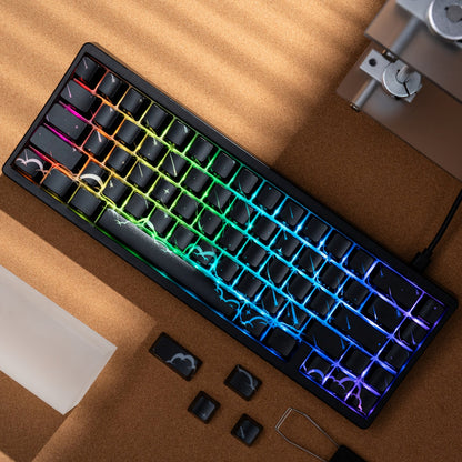 PREMIUM Meteor Pattern IMD Tech Side Backlit Stealth Keycaps