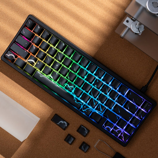 PREMIUM Meteor Pattern IMD Tech Side Backlit Stealth Keycaps