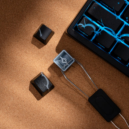 PREMIUM Meteor Pattern IMD Tech Side Backlit Stealth Keycaps