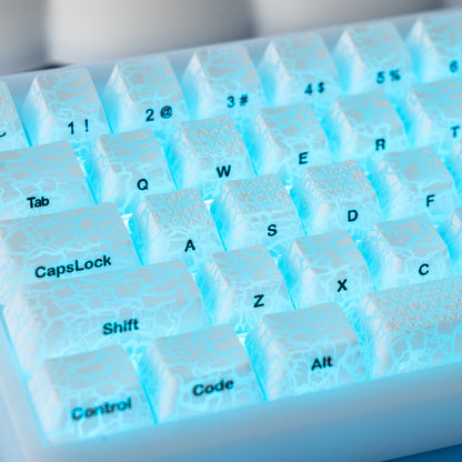 PREMIUM Ice Crack series Pattern Shine-Through OEM Profile IMD-Tech Keycap Set