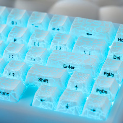 PREMIUM Ice Crack series Pattern Shine-Through OEM Profile IMD-Tech Keycap Set
