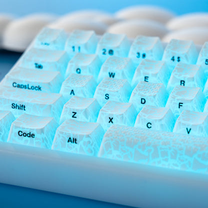 PREMIUM Ice Crack series Pattern Shine-Through OEM Profile IMD-Tech Keycap Set