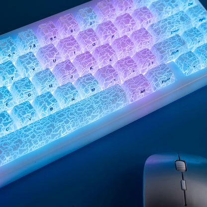 PREMIUM Ice Crack series Pattern Shine-Through OEM Profile IMD-Tech Keycap Set