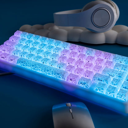 PREMIUM Ice Crack series Pattern Shine-Through OEM Profile IMD-Tech Keycap Set