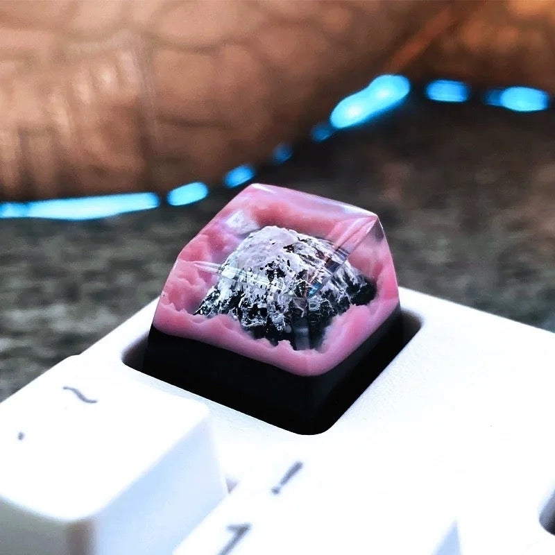 Resin SA Profile Artisan Keycaps Sakura Mount Fuji / Volcanic Cloud