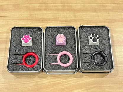 Kitty Paw Silicone Aluminum Alloy Cute Artisan Keycap 1u