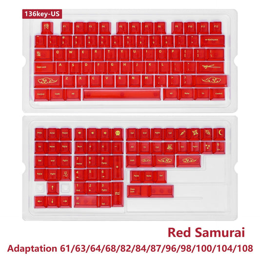 Red & Blue Samurai Transparent Cherry Keycaps