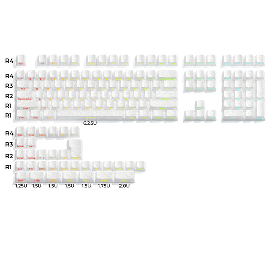 Womier Forged Carbon White Side Backlit Cherry keycaps