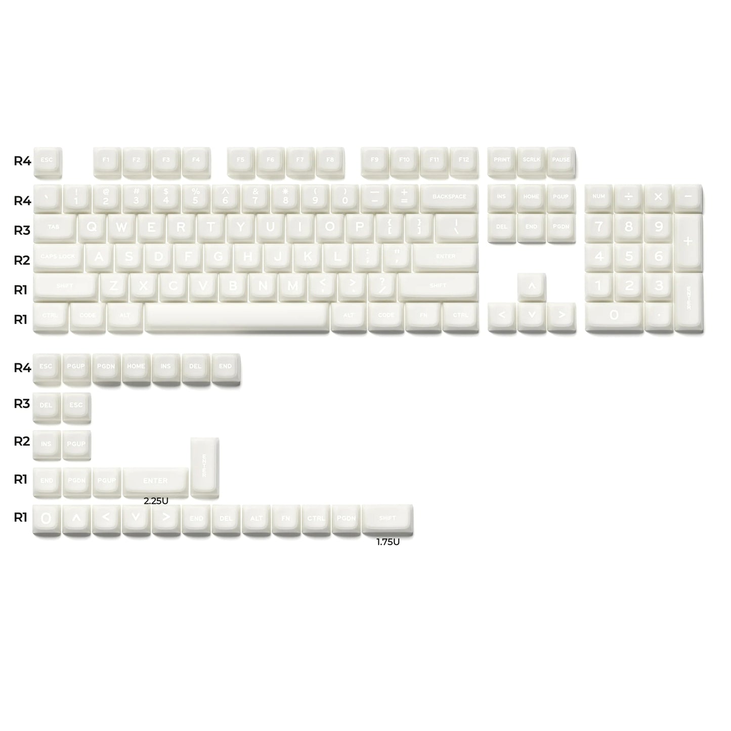 White Jade Translucent SA Profile Doubleshot Keycap