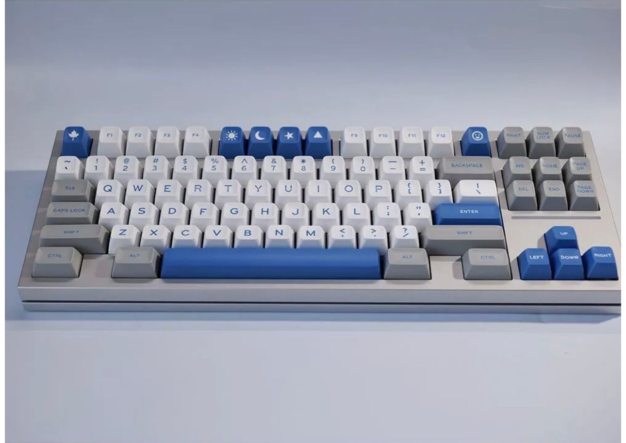 WHITE GREY BLUE PREMIUM DAYE SA DOUBLESHOT PROFILE KEYCAPS