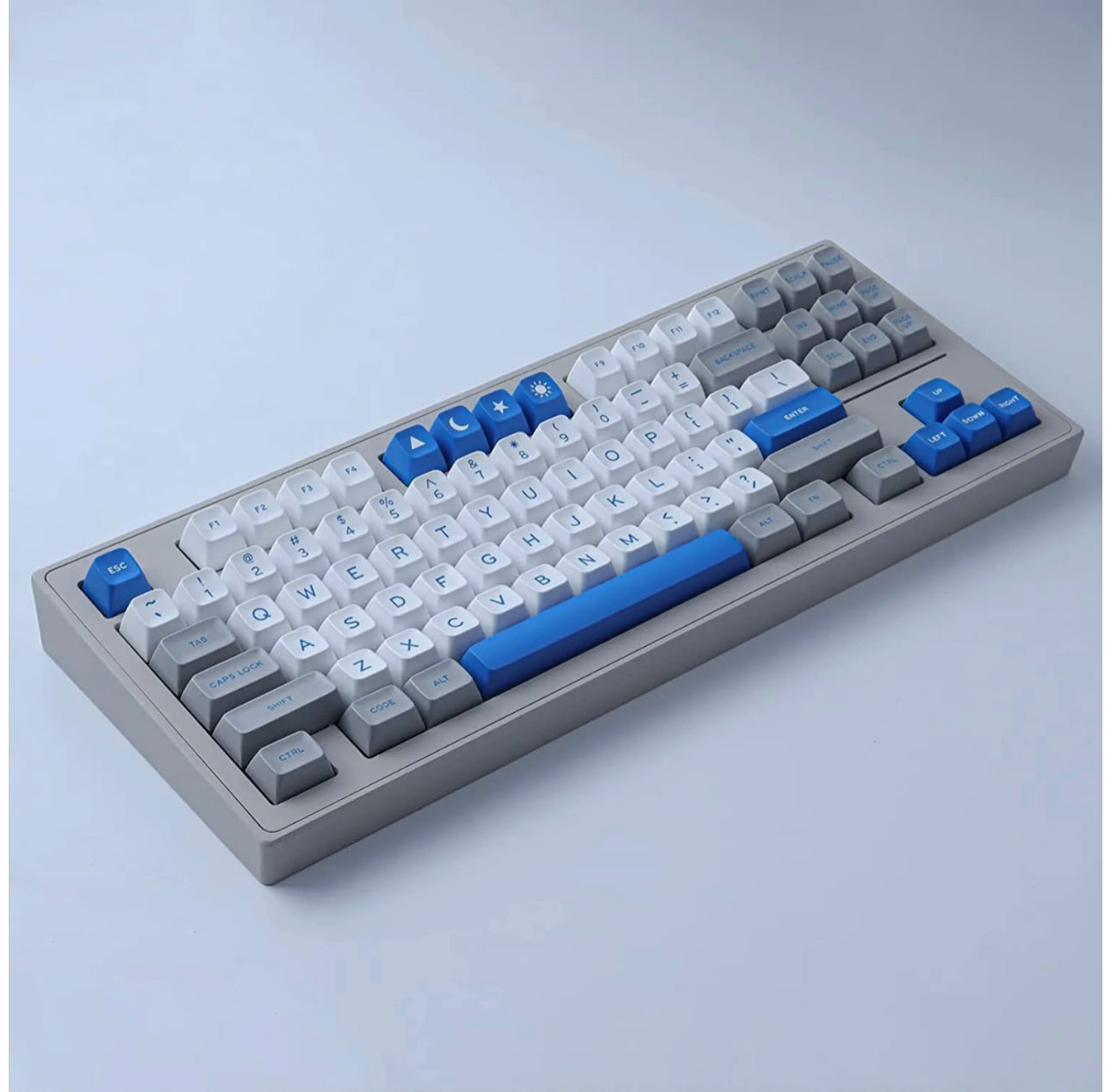 WHITE GREY BLUE PREMIUM DAYE SA DOUBLESHOT PROFILE KEYCAPS