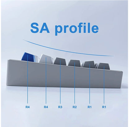 Grey White Blue Quality SA Doubleshot Keycaps