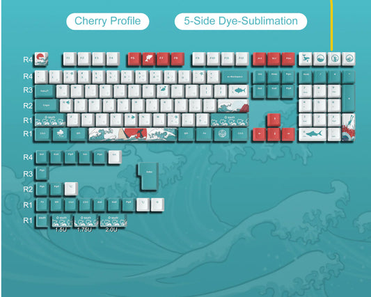 Coral Sea Cherry PBT Keycaps