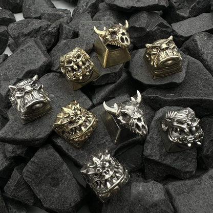 Vintage  Brass Copper Heavy Artisan Keycap 1u