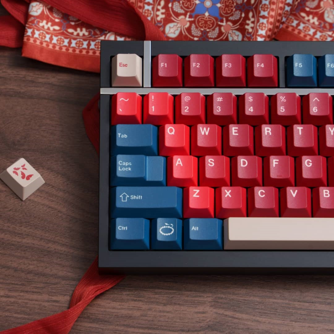 Red Bean Inspired Premium Cherry PBT Keycaps With High Quality Keys Storage Box