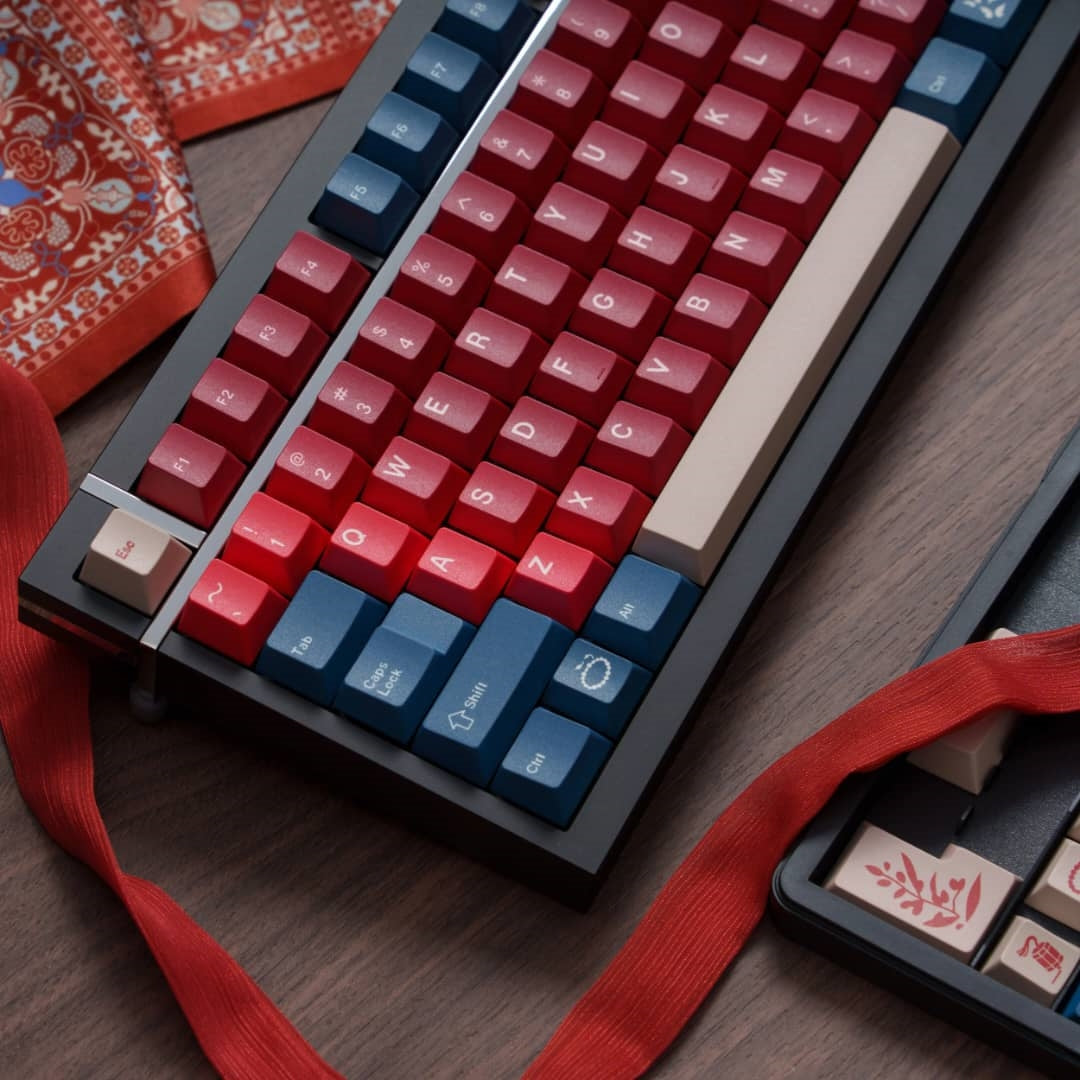 Red Bean Inspired Premium Cherry PBT Keycaps With High Quality Keys Storage Box