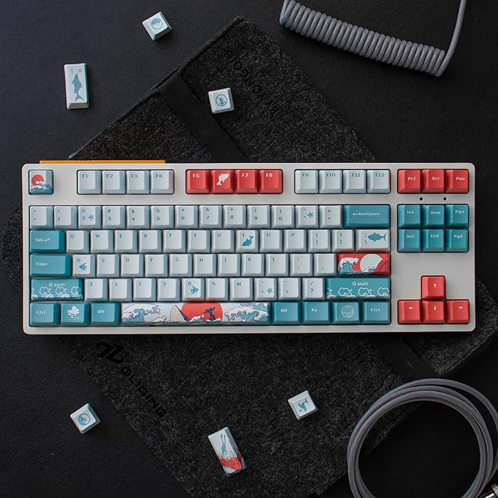 Coral Sea Cherry PBT Keycaps