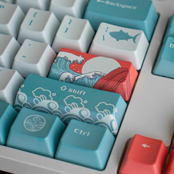 Coral Sea Cherry PBT Keycaps