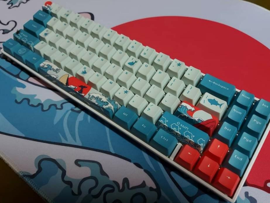 Coral Sea Cherry PBT Keycaps