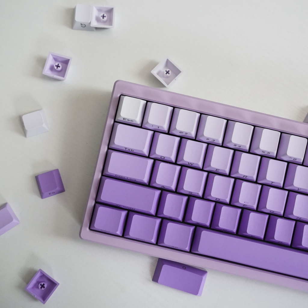 Lavender Gradient Side Legends Cherry PBT Keycaps