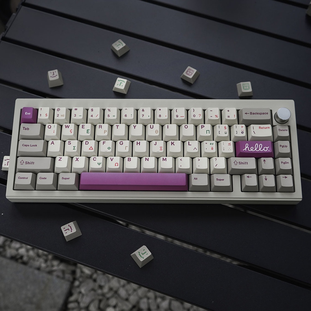 Lavender Gradient Side Legends Cherry PBT Keycaps